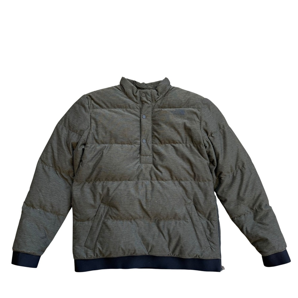 The North Face Mens Mountain Sweatshirt Pullover Down Jacket Olive Green Small